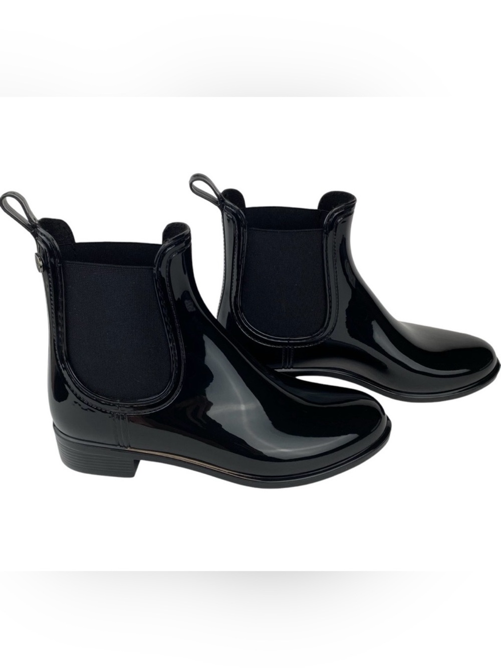 Aldo Chelsea Black Rain Boot Faux Patent Leather Women’s Size 6 US 36 EU